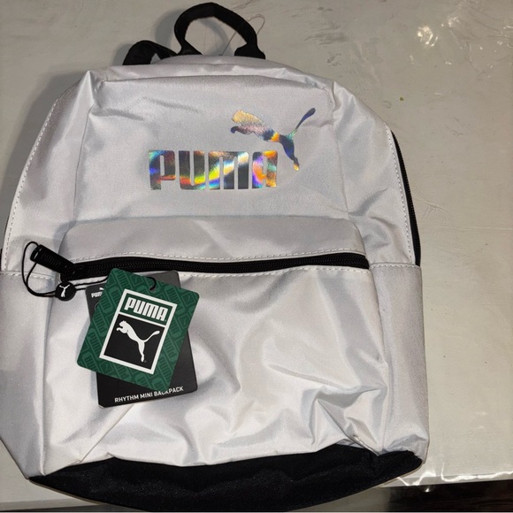 Puma Rythym Mini White Backpack with Iridescent Logo - Picture 3 of 12